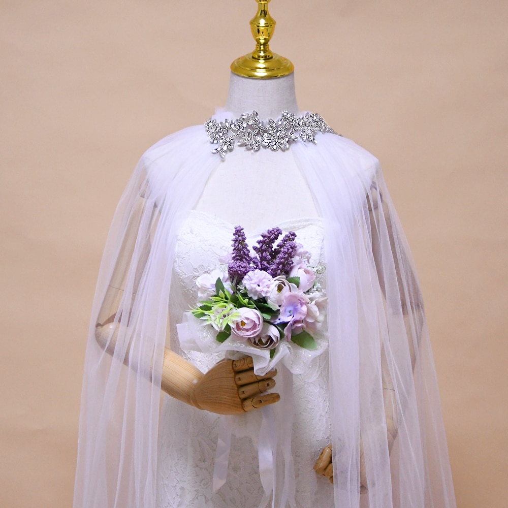 TRiXY G22 Luxus Strass Applikationen Lange Braut Umhänge elegante Hochzeit wickelt Mäntel zucken schal zug spitze jacke hochzeit Kap