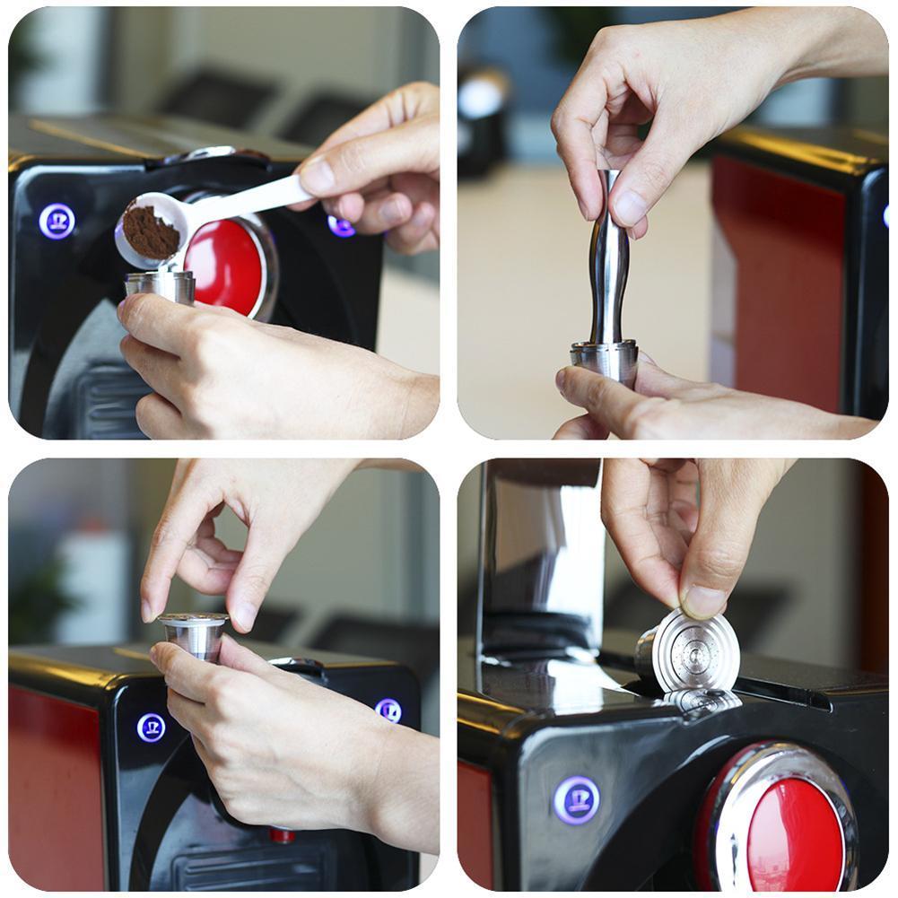 2 Teile/satz Nespresso Edelstahl Nachfüllbare Kaffee Geburtstag manipulieren Geschäft Schote wiederverwendbar Kaffee Kaffee Kapsel Coffe I9F8