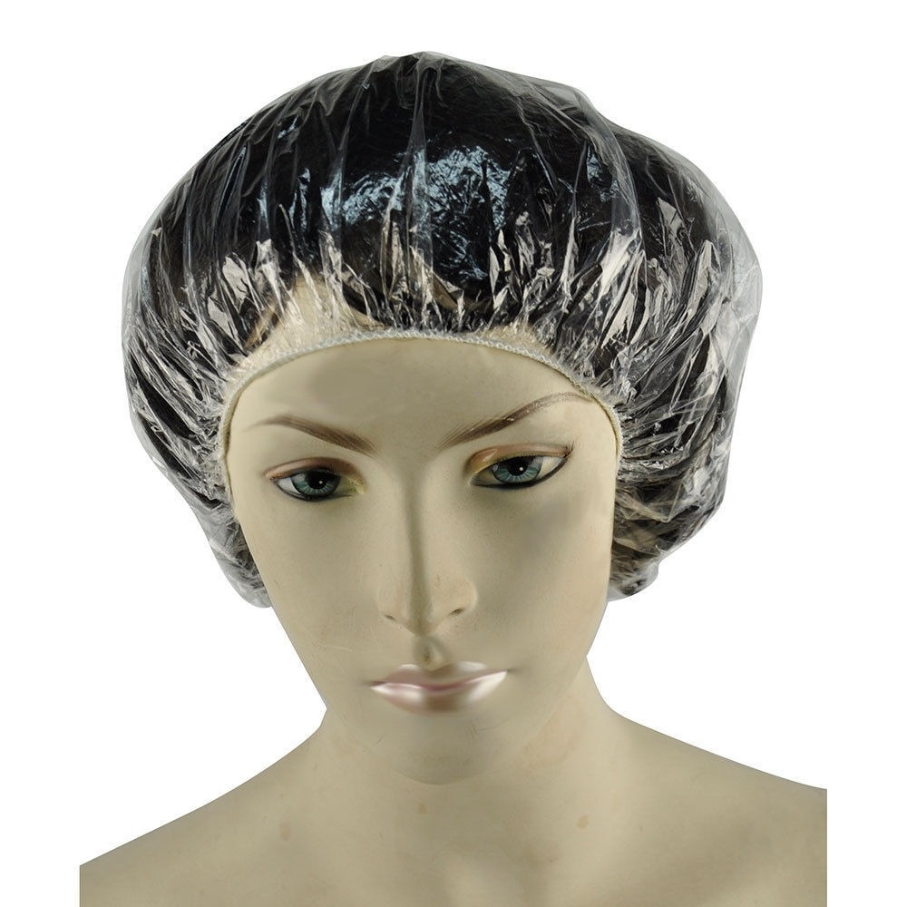 20 teile/los Einweg Dusche Kappen Hütte bat Kappen Hotel eins-aus elastisch Dusche Kappe Klar Haar Salon Schlecht Produkte Schlecht Kappen