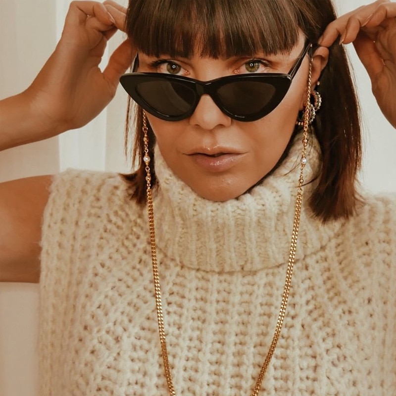 Multifunktionale Gold Silber Figaro Kette Perle Charme Ketten Für Sonnenbrille Metalle Brillen Ohrhörer Halfter Maske Kette