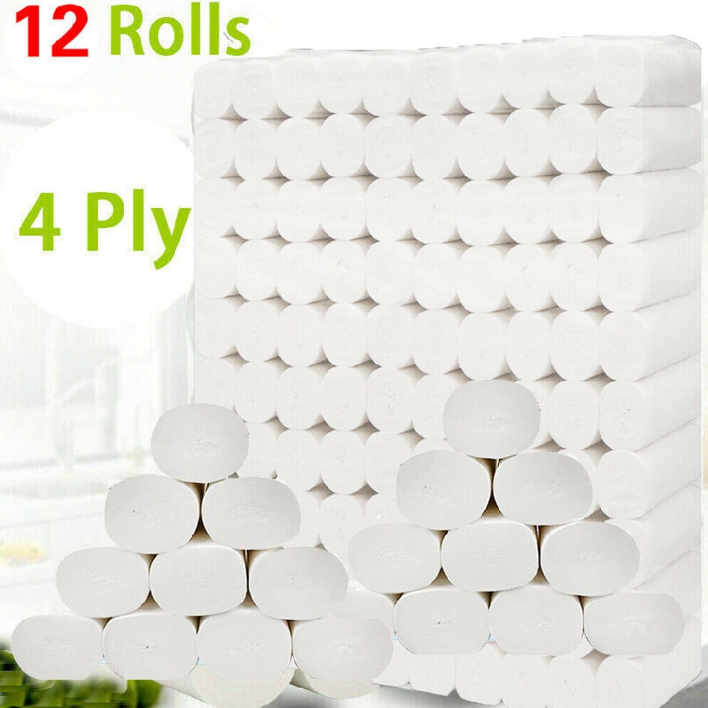 12 rollen 4 Schichten Wc Rollen Papier Hause Schlecht Wc Rollen Papier Primäbetreffend Holz Zellstoff Wc Papier Gewebe Rollen