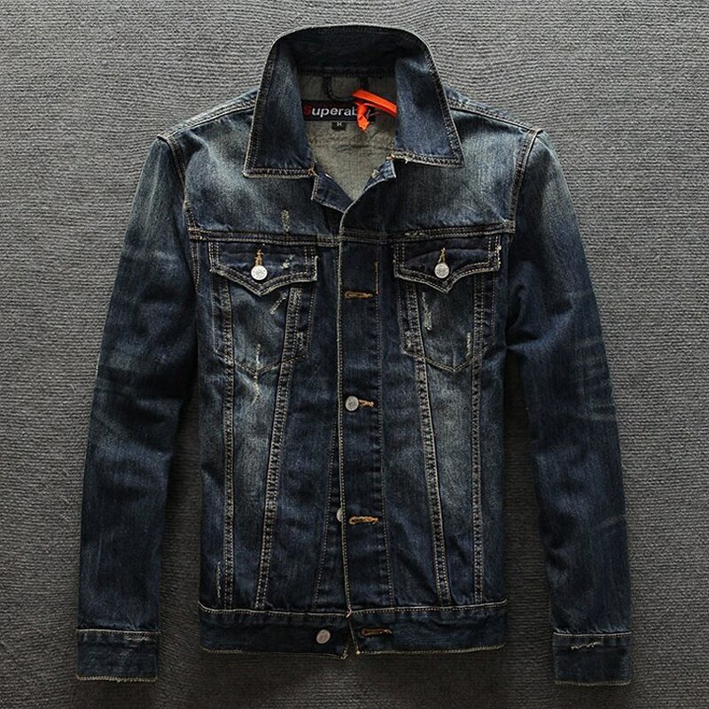 Indische Totem Stickerei herren Jacken 100% Baumwolle Denim Jacken Männer Mantel Bomber Jacke