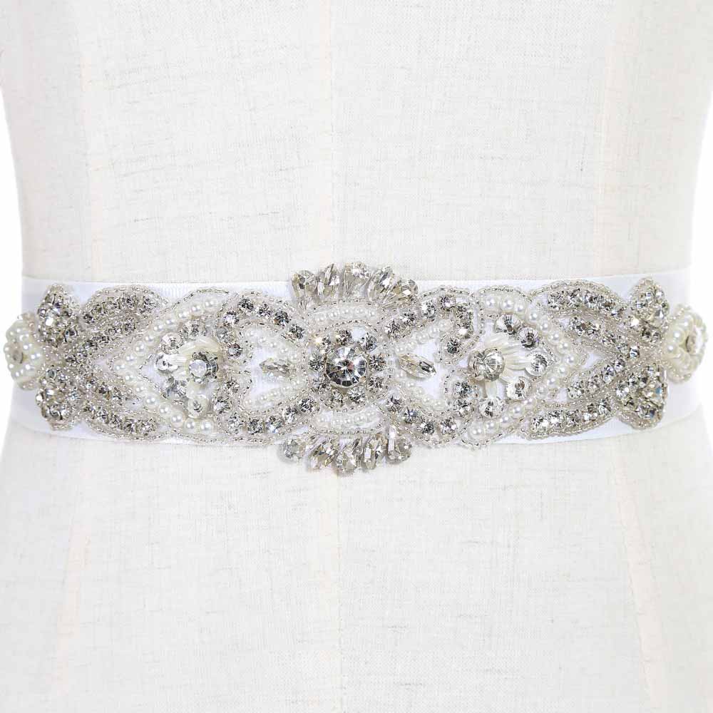 Cinturon De Novia Handgemachte Wulstige Kristalle Hochzeit Gürtel mit Steinen Hochzeit Kleid Zubehör Strass Braut Schärpe Bruids Riem