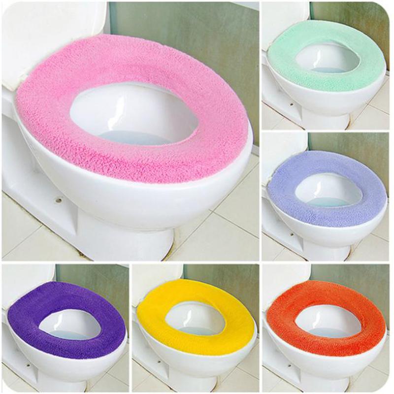1 Stücke 1 stücke Warme Weiche Plüsch Wc Sitz Abdeckung Schlecht Komfortable Toilette Sitz Abdeckung Kissen Waschbar Farbe zufällig