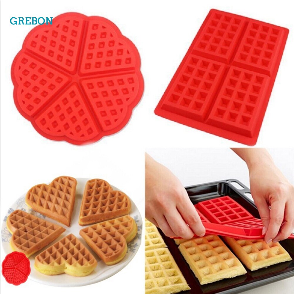 Waffel bilden Herz bilden Waffeleisen Kuchen bilden Silikon Nicht-Stock Backen Werkzeug Küche Backformen Cookie Muffin Pfanne Kuchen Schimmel einstellen