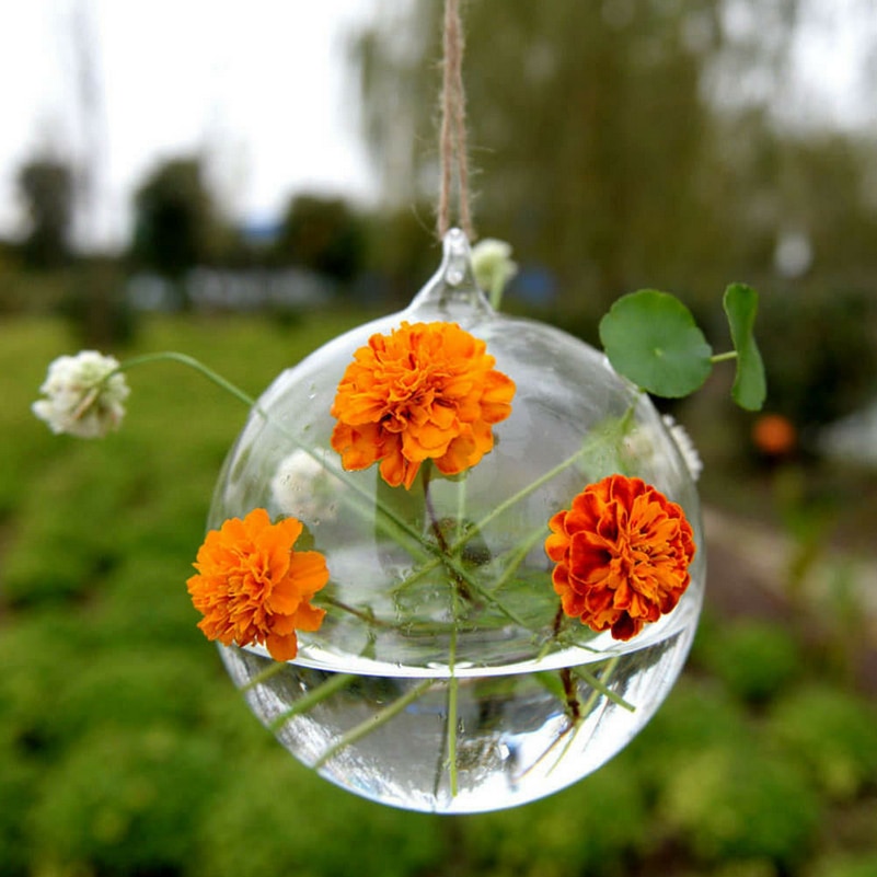 Glas Hängen Ball Vase Blume Blumentopf Terrarium Container Party Hochzeit Raum Dekor
