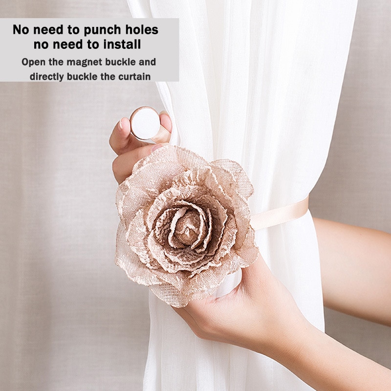Blume Magnet vorhang schnalle magnetische freies Installation vorhang riemen draht vorhang haken Zauberstab haken Vorhang Stangen Zubehör