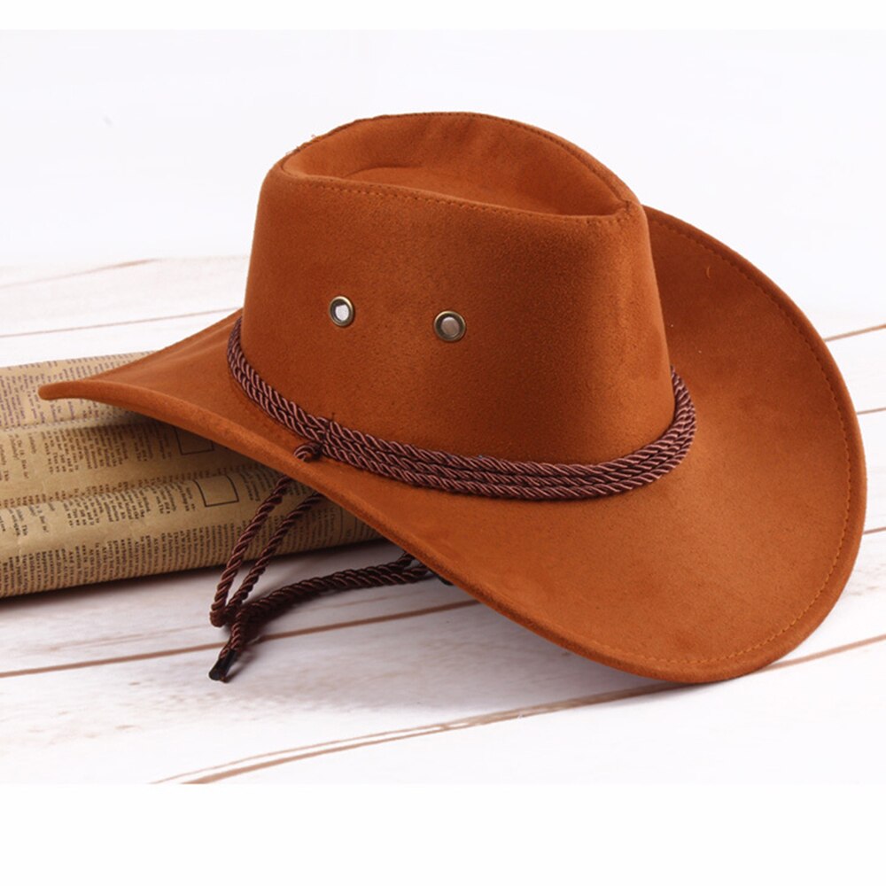 Western Cowboy Hütte Neue Männer Hütte Für Gentleman Cowgirl Jazz Kappe Mit Wildleder Sombrero Kappe 58CM kostüm Party