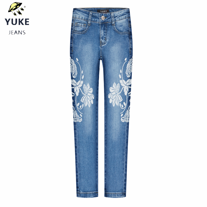 YUKE sterben Neue Mädchen Jeans freundlicher Dünne Jeans sexy Elastizität Strumpfhosen freundlicher Jeans 5-10 ändern Streifen Spleißen dünne Hosen I34177