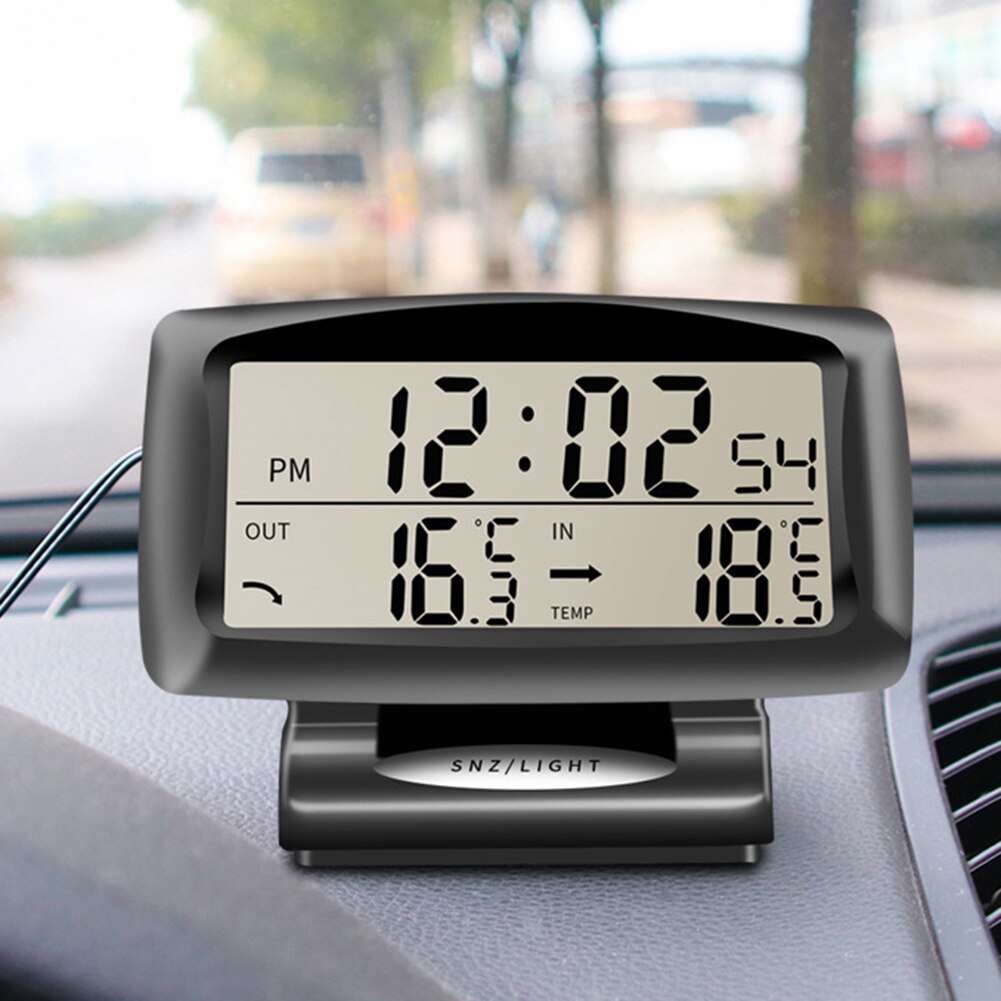 2 in 1 Auto LCD Digital Anzeige Uhr & Temperatur Blau Hintergrundbeleuchtung Auto Uhr Thermometer Auto Ornamente Elektronische Uhr