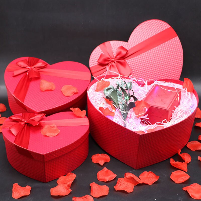rot Herzförmige Floristen Hütte Kasten Süssigkeit Boxen Gesetzt Valentinstag Kasten Verpackung Boxen Blumen Wohnzimmer Vase