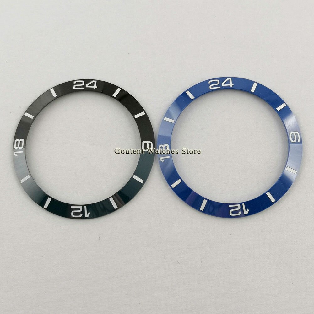 38mm Neue Keramik Lünette EinfüGen, schwarz/Blau Zwei-Tonne Lünette passen Für 40mm Herren Automatische Uhren