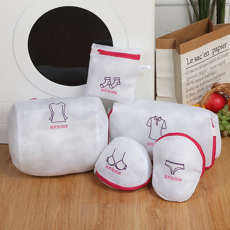 Wäsche tasche Neue stil Japanischen stickerei waschen pflege tasche Speziellen groben Gittergewebe kleidung waschmaschine tasche