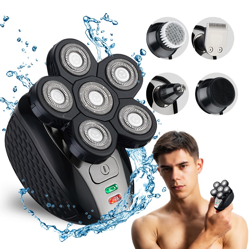 5 in 1 Elektrische Rasierer für Männer Bart Haar Trimmer Rasierer Wiederaufladbare Rasieren Maschine Wasserdicht Gesicht Reinigung Pflege Bausatz