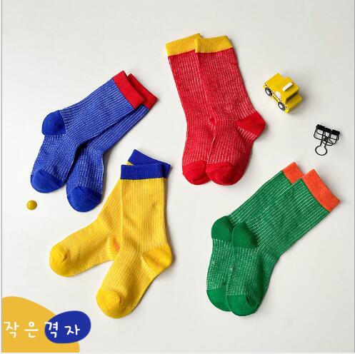 1-8Jahr 4 Paare frühling Gittergewebe für jungen und mädchen süßigkeiten farbe passenden freundlicher Art socken