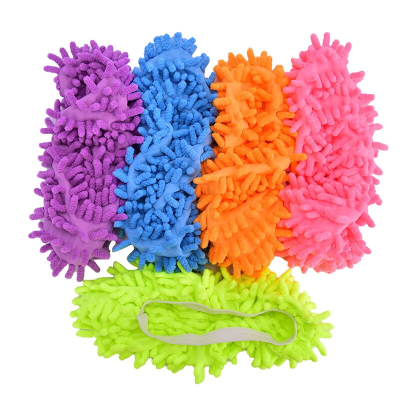 2Stck Mikro Samt Schuhe Clearn Tuch Schuhe Abdeckung Mopp Hause Boden Reinigung Pantoffel Chenille Faser Schuhe Abdeckungen ziehen Mopp