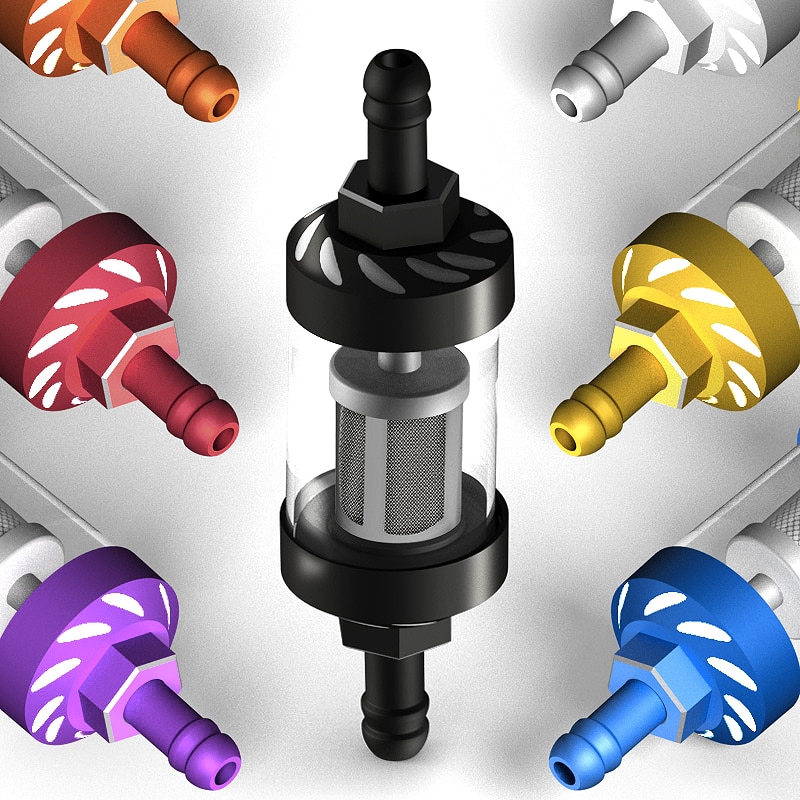 Universal- Motorrad Benzin Gas Kraftstoff Benzin Öl Filter Mit für Rolle Motorrad Moped Rolle Schmutz Fahrrad ATV gehen Kart