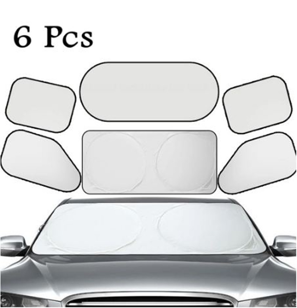 6 TEILE/LOS Auto Zubehör Auto Fenster Sonnenschutz Auto Windschutzscheibe Visier Abdeckung Block Frontscheibe Sonnenschutz UV Schützen Auto Fenster Film