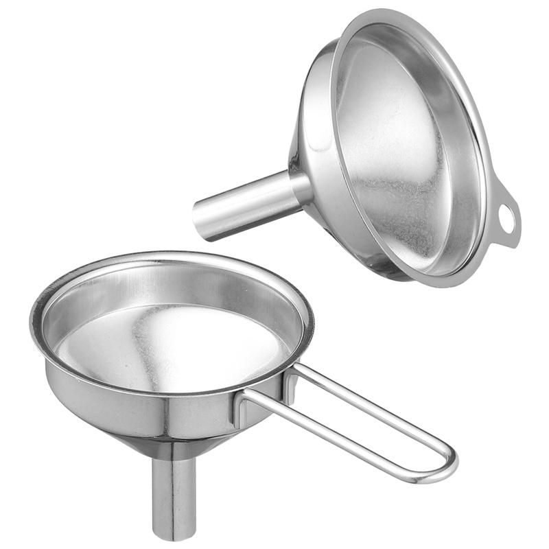 2 stücke Edelstahl Trichter Küche Öl Flüssigkeit Trichter Metall Trichter Küche Bausatz Haushalt Öl Gießen Trichter Küche Spender