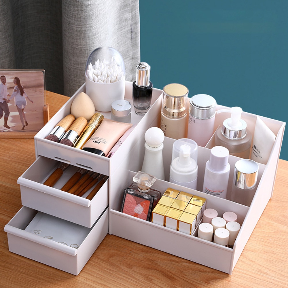 machen-hoch Schublade Organizer Halfter Schmuck Organizer Schreibtisch Kleinigkeiten für Kosmetik Große Kapazität Kosmetische Lagerung Kasten für Schmuck