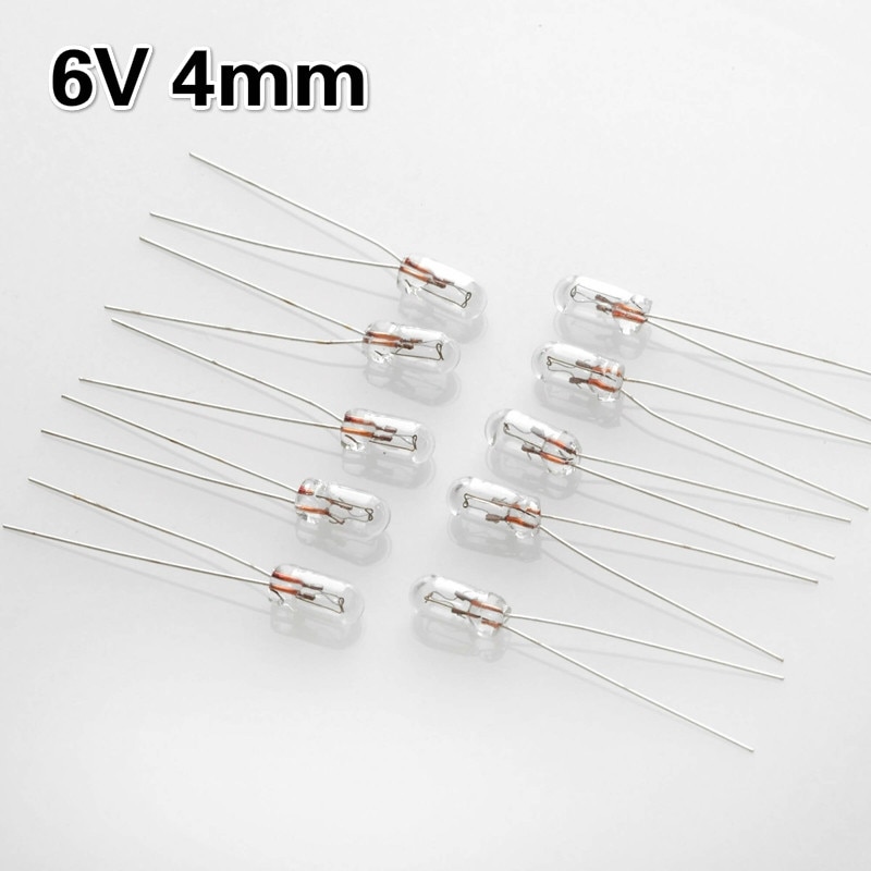 20 stücke Miniatur lampe 4mm 6V Anzeige Lampe Glühlampen Filament weiß haar gelb miniatur lampe