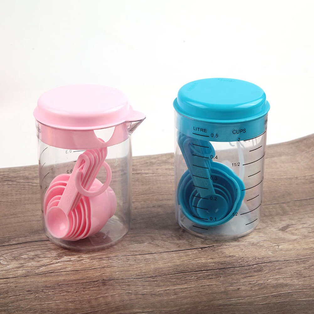 7Stck Mehrzweck Löffel Messlöffel Tasse einstellen Backen Werkzeug mit Skala Zucker Scoop Küche Backen Mehl Küche Spielereien