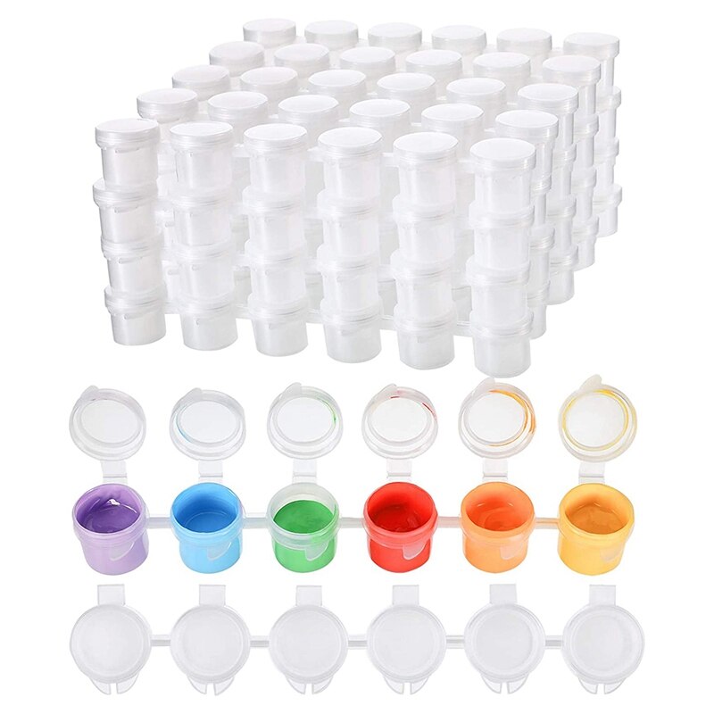 24 streifen Leere Farbe Streifen Malen Tasse Töpfe Klar Lagerung Container Malerei Kunst Handwerk Liefert 144 Töpfe in Insgesamt