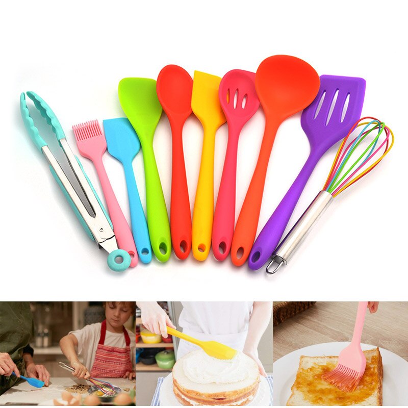 Bunte 10 Stück Silikon Küche Utensil einstellen Kochen Utensilien einstellen Antihaft-kochgeschirr Beste Küche Werkzeuge für Heimat Kochen Werkzeuge