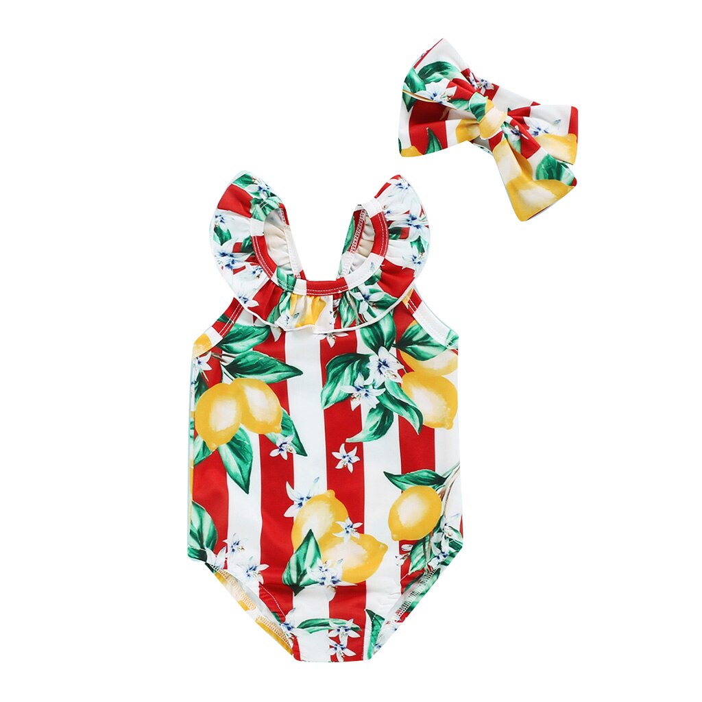 Kleinkind Baby Mädchen Sommer Bademode Badeanzug Bikini einstellen Rüsche Badeanzug 6M-4Y