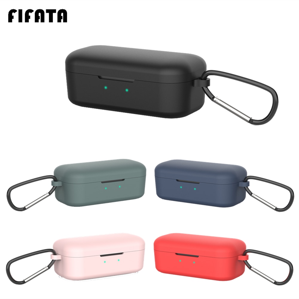 FIFATA Silikon fallen Abdeckung Kopfhörer Hülse Für QCY T5 Drahtlose Bluetooth Kopfhörer Rahmen Ladung Kasten Schutzhüllen Für Qcy T5