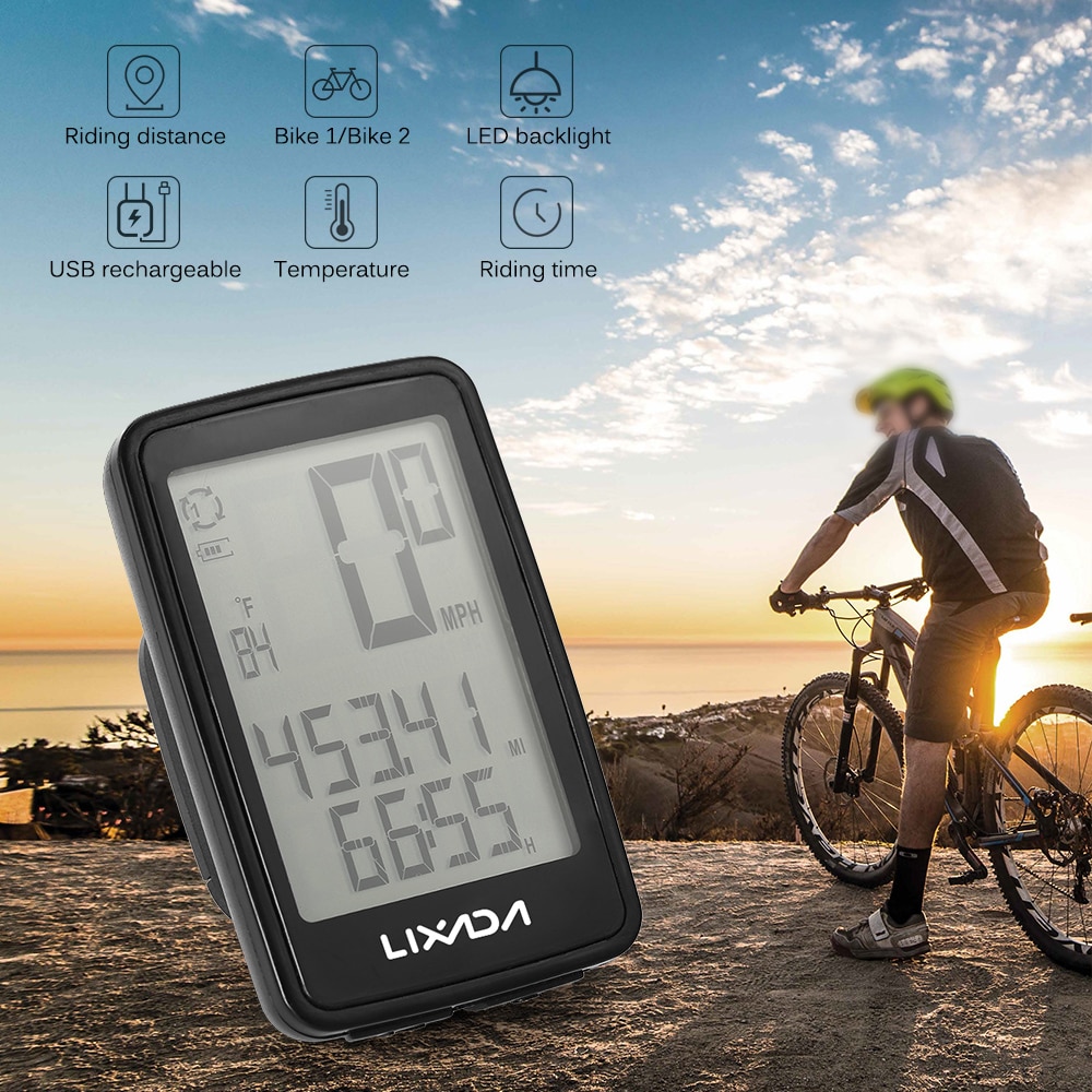 Lixada GPS Fahrrad Computer USB Aufladbare Drahtlose Radfahren Fahrrad Computer mit Fahrrad Lcd-Computer-geschwindigkeitsmesser-grüNe велокомпьютер