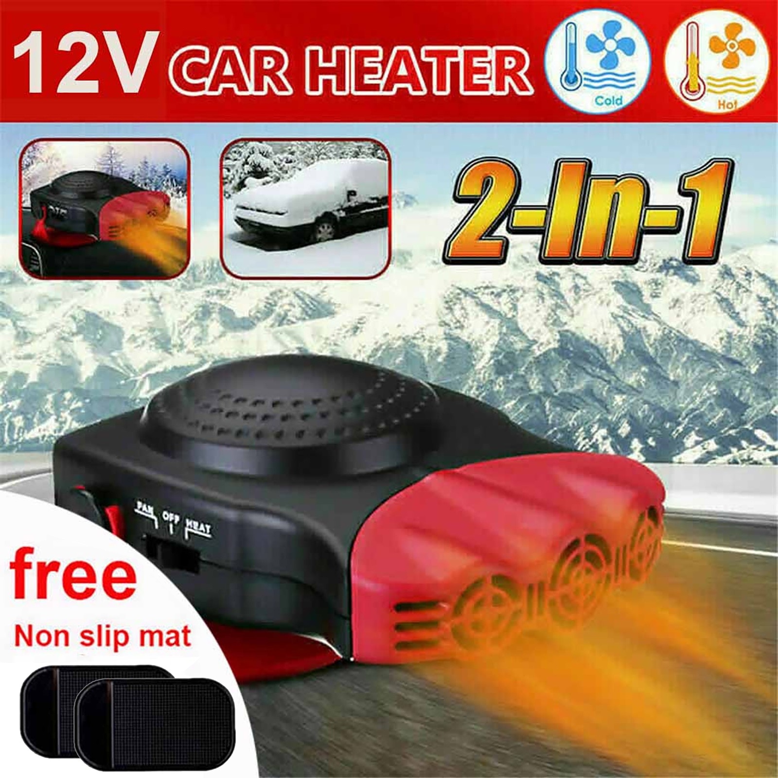 12v Defroster Defog Auto Heizung Elektrische Fan Windschutzscheibe Fenster Beheizten Gerät Heizung Kühlung-Fan Armaturenbrett Defroster Windschutzscheibe