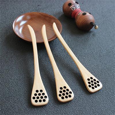 1 Stck Mini Holz Honig Mischen Stock Löffel Server Gesunde Honig Löffel Küche Werkzeuge Colheres Cucharas ZT