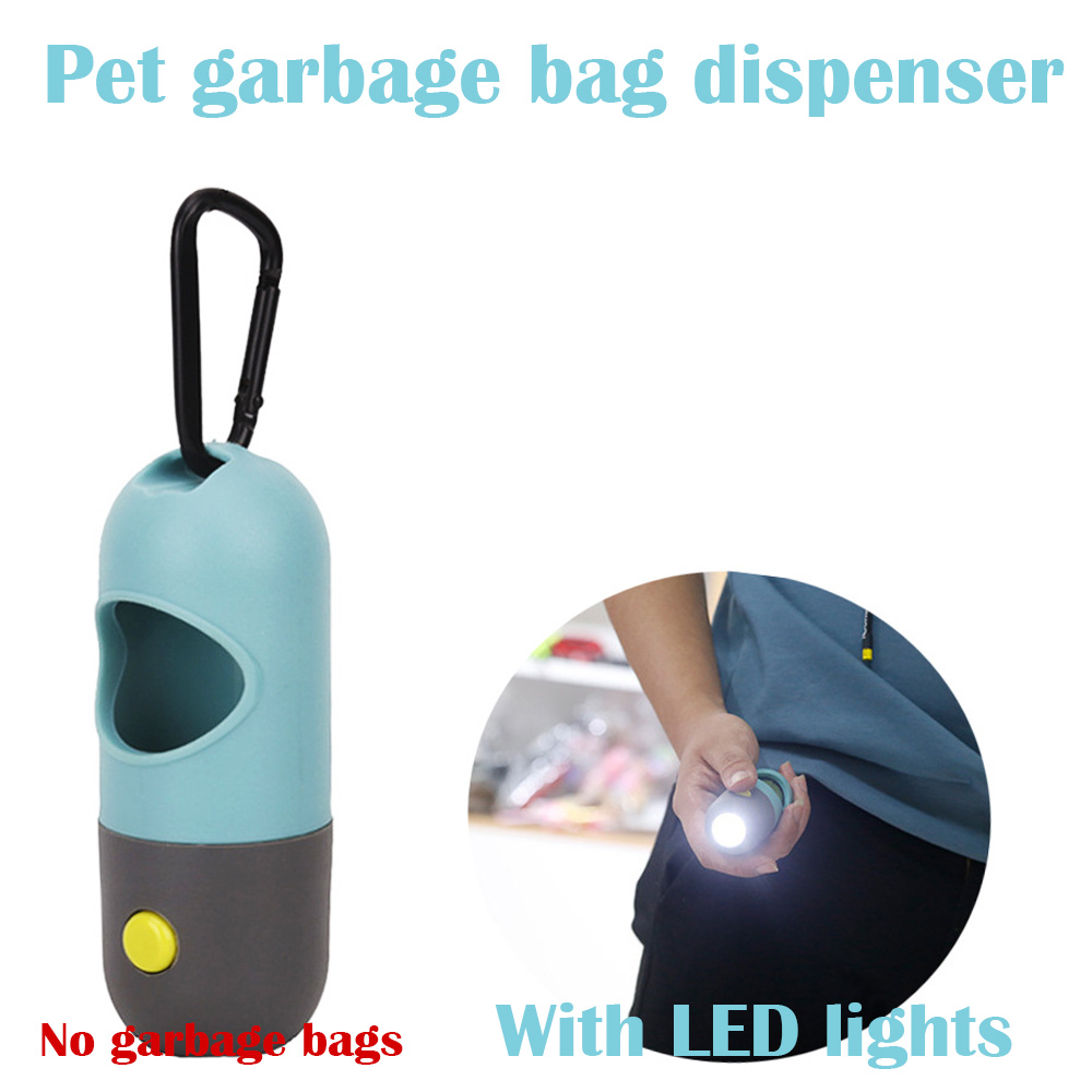Haustier Hund Kacke Taschen Spender LED licht Abfall Tasche Mit Batterie Passt Für Haustier Leine Haustier Abbaubar Kacke taschen