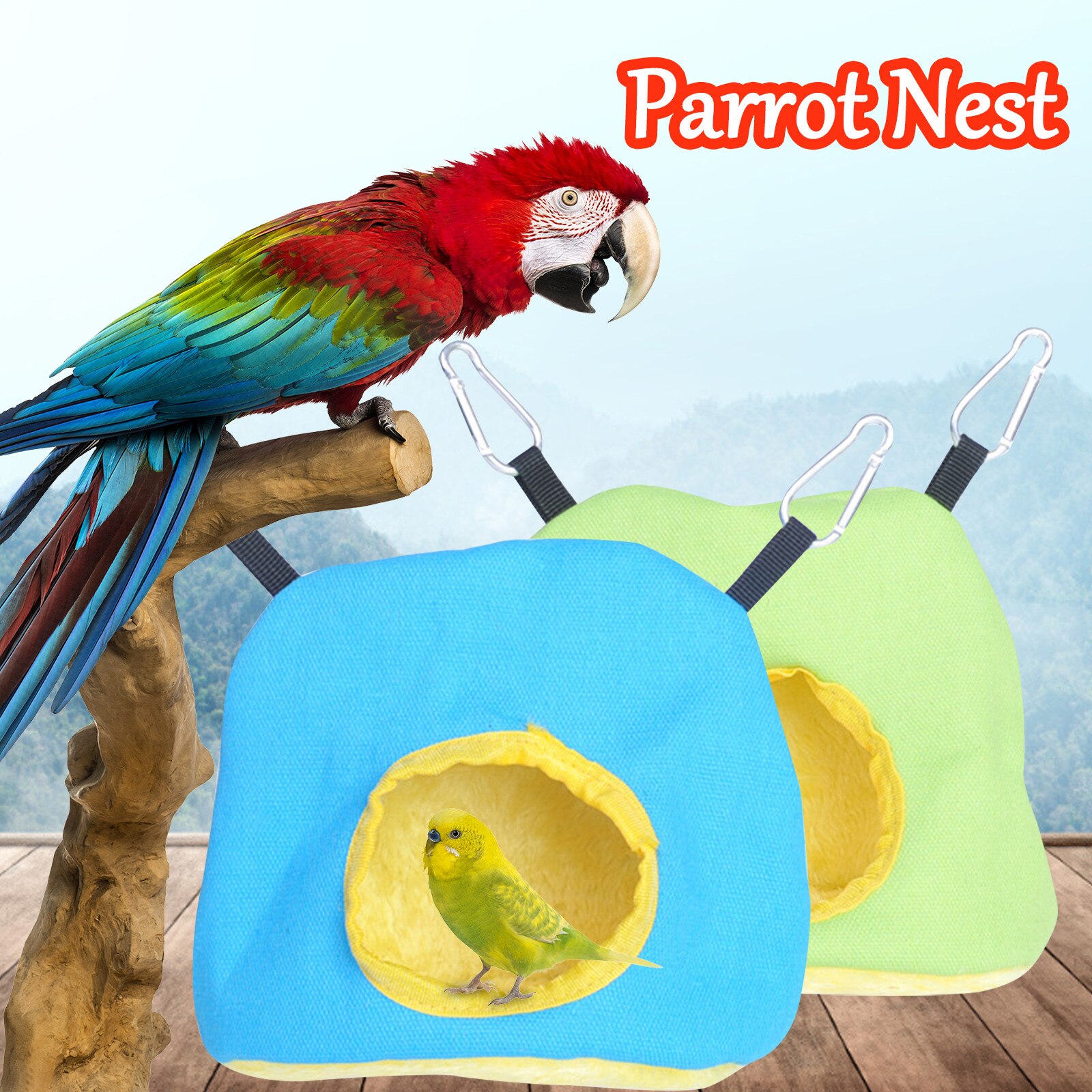 Kleine Ebene Druck Papagei Haustier Hängenden Leinwand Zelt Boden Hängen Vogel Zelt Zeder Nest Vogel Nest Garten drinnen Dekoration Käfige