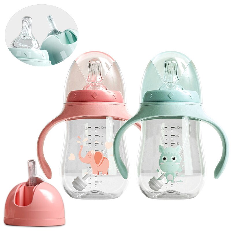 Baby Flaschen Trinken Tasse Fütterung Flasche Breite-Kaliber Multifunktionale Trinken Milch Trinken Wasser Dual-benutzen-Flasche BPA FREI