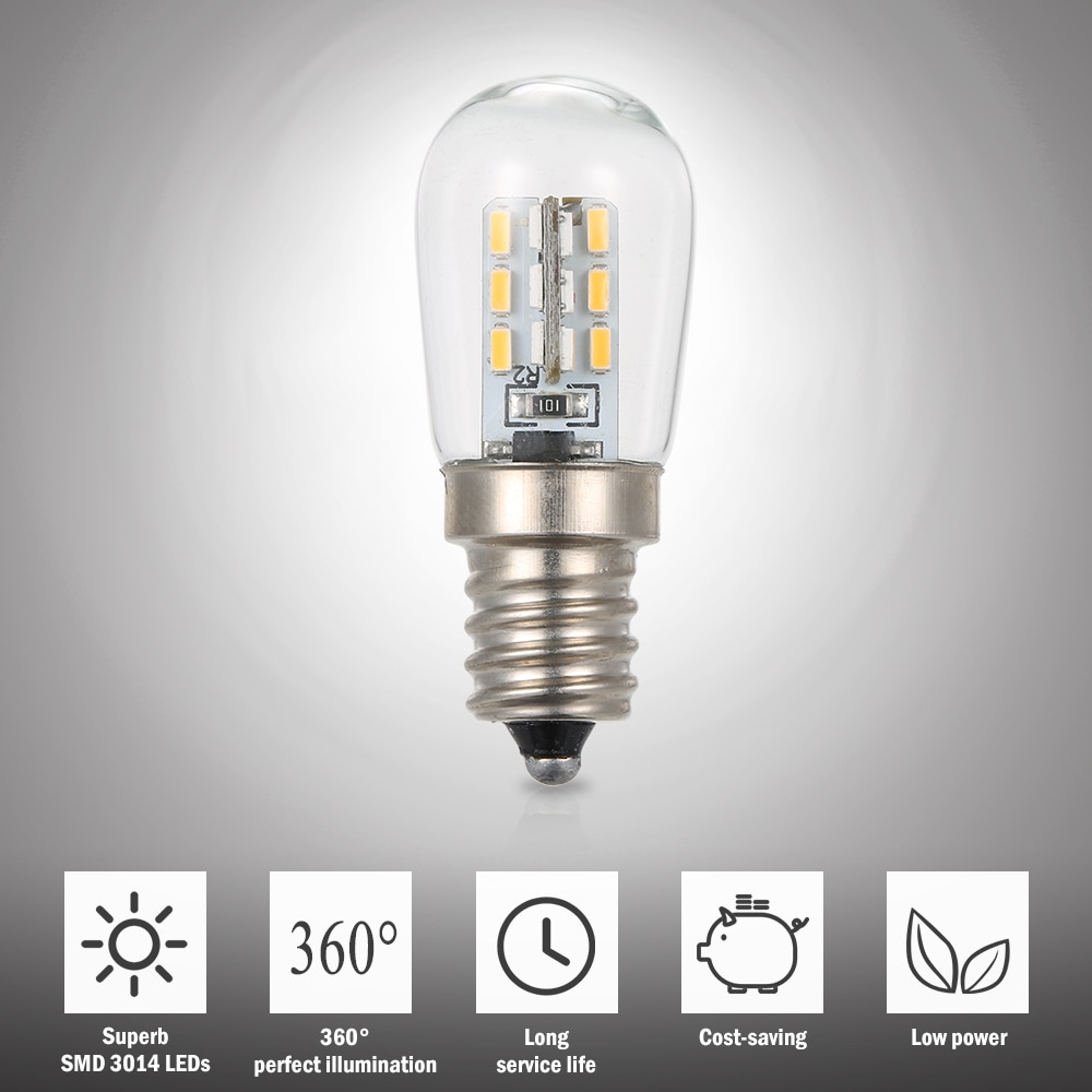 AC110V/220V LED Mini Kühlschrank Licht Kühlschrank Lampe E12 Glühbirne Sockel Halfter SMD3014