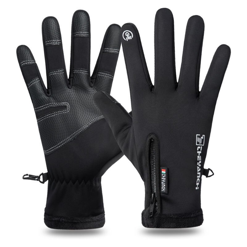 Reiten Ski Handschuhe Winter Reißverschluss Touchscreen Wind Schutz Warme Wasserdichte Sport Plus Samt Klettern herren Ski Handschuhe
