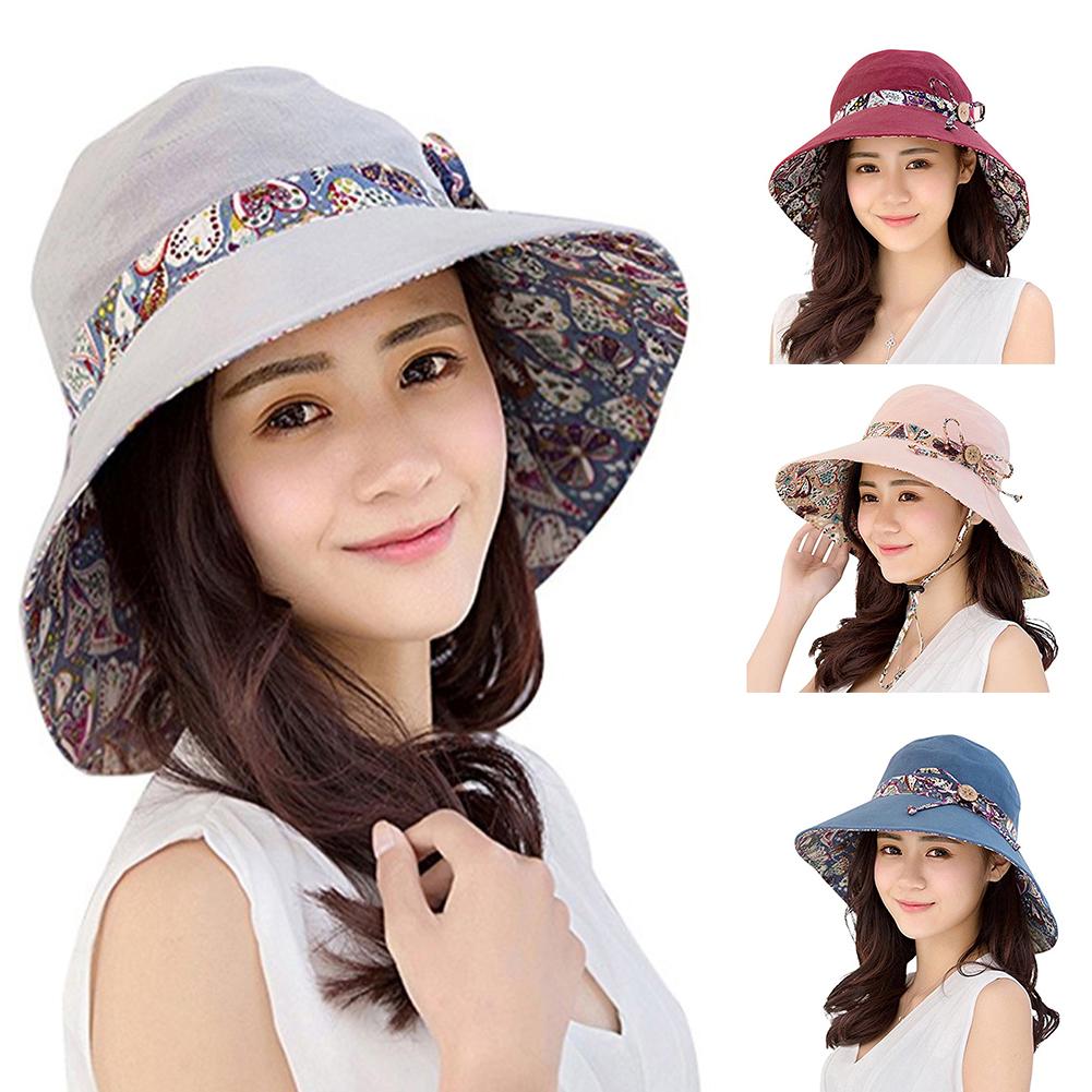 Frauen Sommer Strand Reise Bowknot Breite Krempe Sonnenhut Hütte reversibel Faltbare Kappe Weiblichen Sommer UV Schützen Reise lässig Hütte