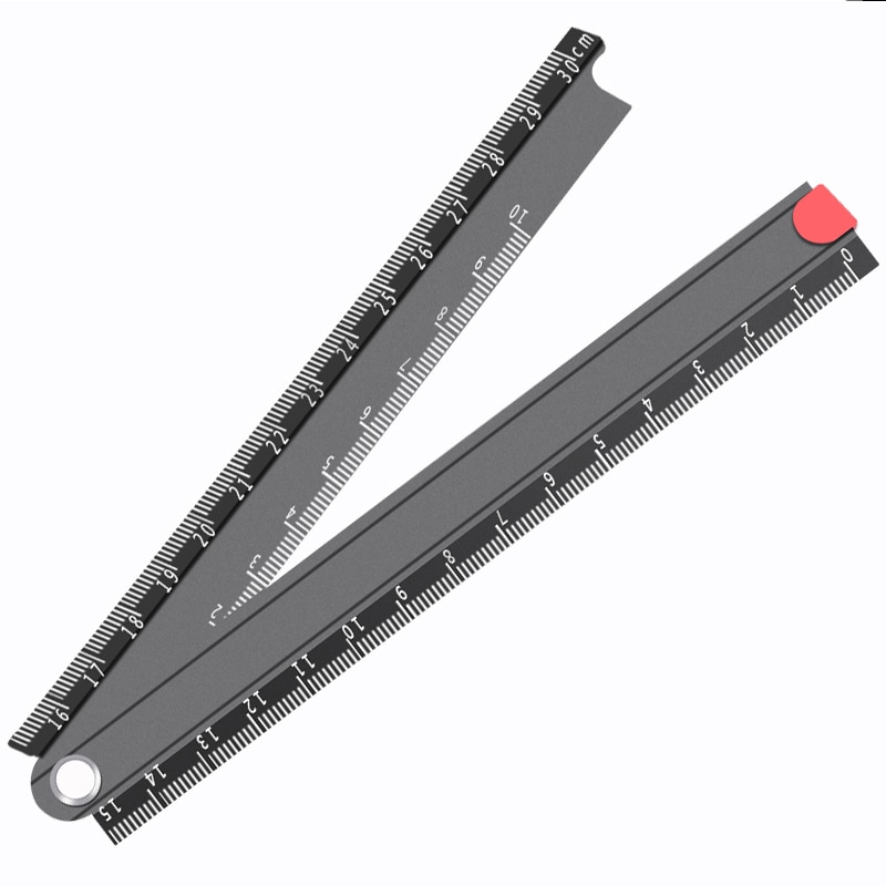 Japanischen Aluminium Legierung Faltbare 15 cm-30 cm Lineal Einfache 90 grad Falten Metall Schreibwaren Herrscher