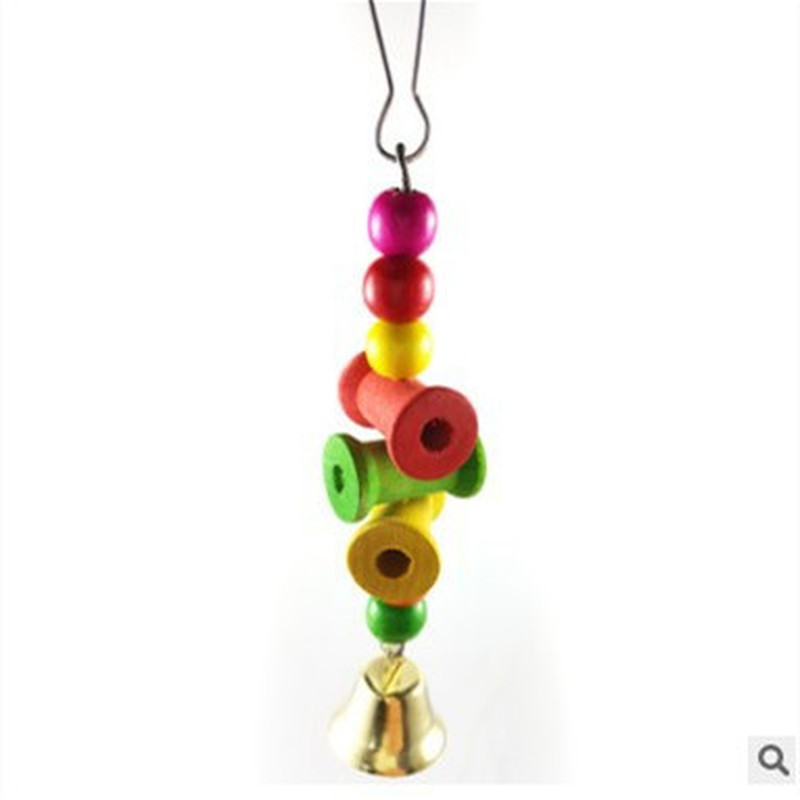 1pc Bunte Blöcke Glocke Kauen Spielzeug Vogel Sittich Spielzeug Hängen Anhänger für Papagei KäFeige Vogel Liefert Haustier Spielzeug freies
