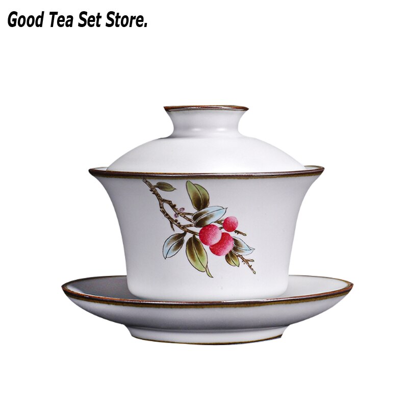 180ML Jingdezhen Gaiwan Blau und Weiß Porzellan Terrine Haushalt Kung Fu Tee-einstellen Keramik Tasse mit Deckel Abdeckung Untertasse Tee Schüssel