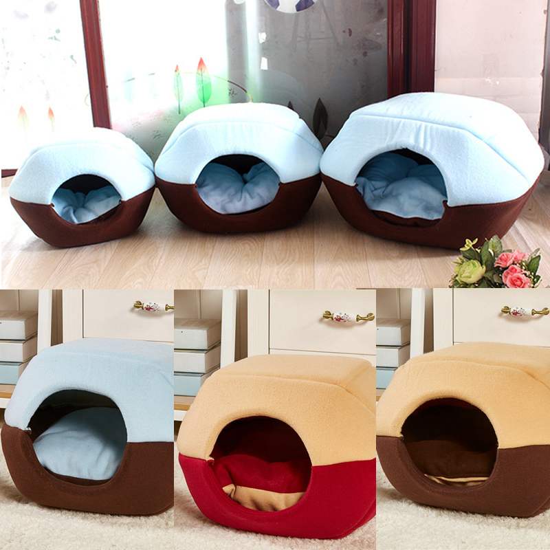 Winter Leopard Hund Welpe Sofa Kissen Haustier Haus Foldable Bett mit Matte Sanft Haus Zwinger Nest Hund Katze Bett Pro klein Mittel Hunde