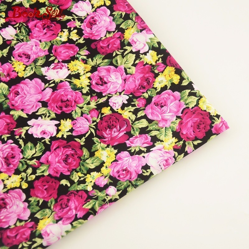 Booksew 100% Baumwolle Popeline Gedruckt Rosa Blume Heimtextilien NäHenne Für Kleid Kleidung Handwerk Heim Dekoration