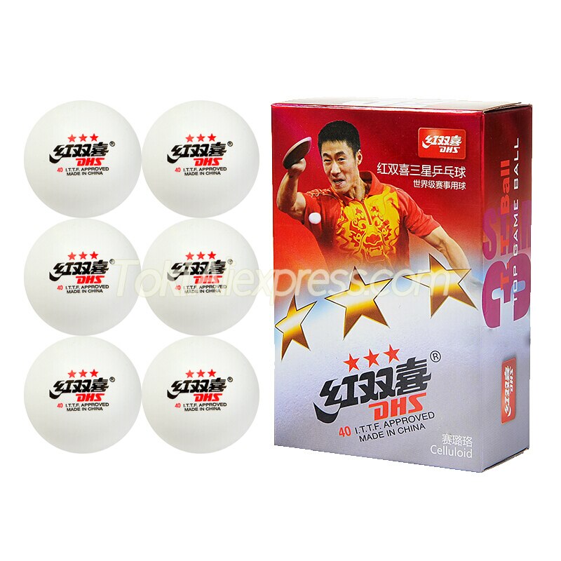 12 bälle DHS 3-Stern Tischtennis Ball (40mm Zelluloid Alte Ball) Original DHS 3 Sterne Klingeln Pong Bälle ITTF Genehmigt