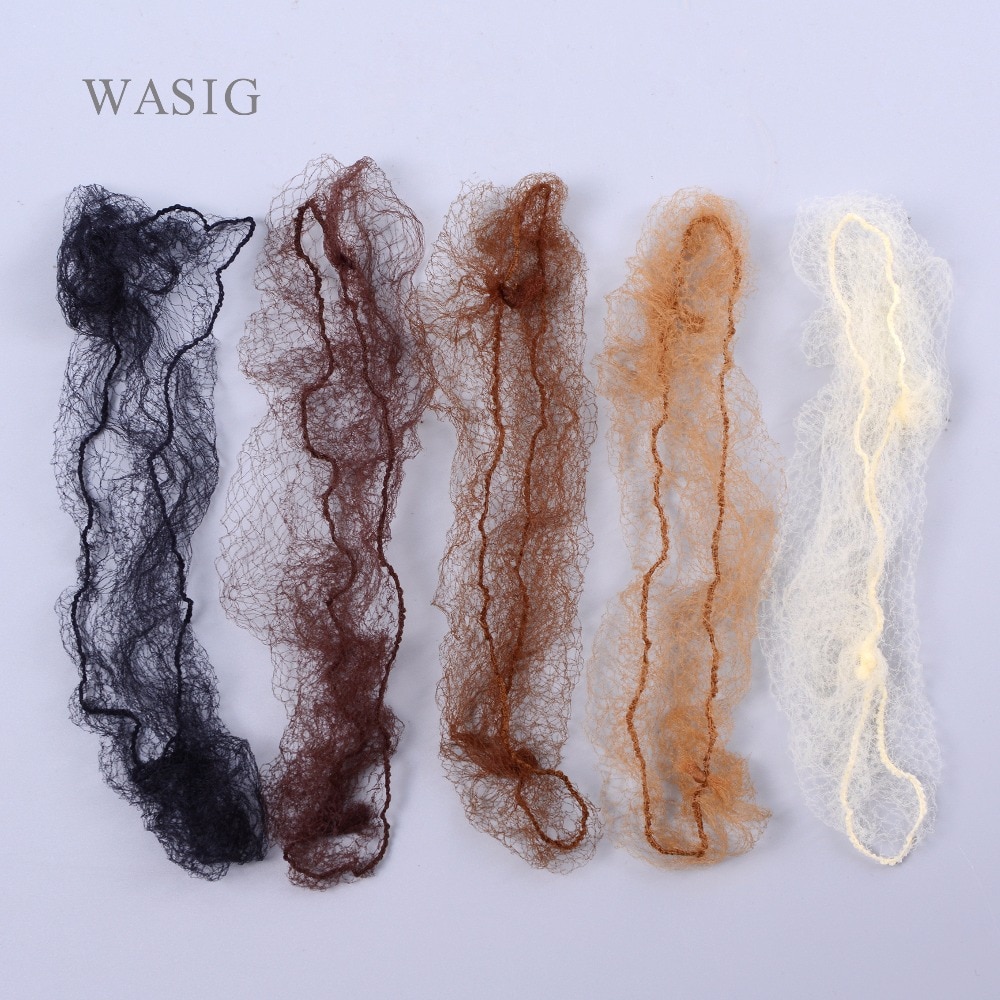 FREIES (144 teile/los) 5mm Nylon Haar Netze Unsichtbar Einweg Haar Netz 20 'Drei Farben Optional Haarnetz für Perücken & Weben