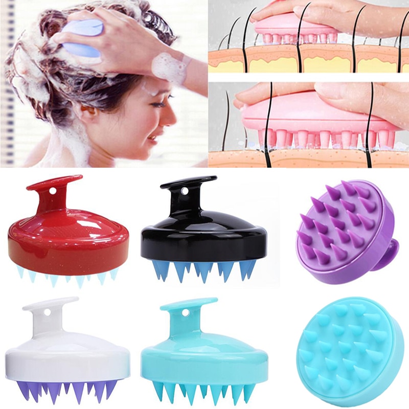 1 2 Pc Kamm Handheld Silikon Kopfhaut Shampoo Massage Pinsel Waschen Kamm Dusche Kopf Haar Mini Kopf Meridian Massage Breite zahn