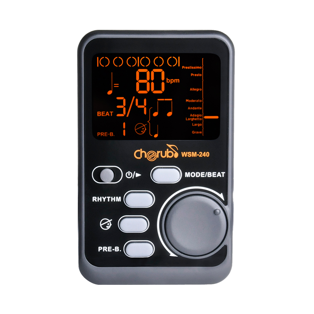 Cherub WSM-240 Gitarre Klavier Metronom Digital Metronom LCD Clip-auf Tragbare Metronom für Gitarre Violine Bass Unterstützung klopfen Tempo