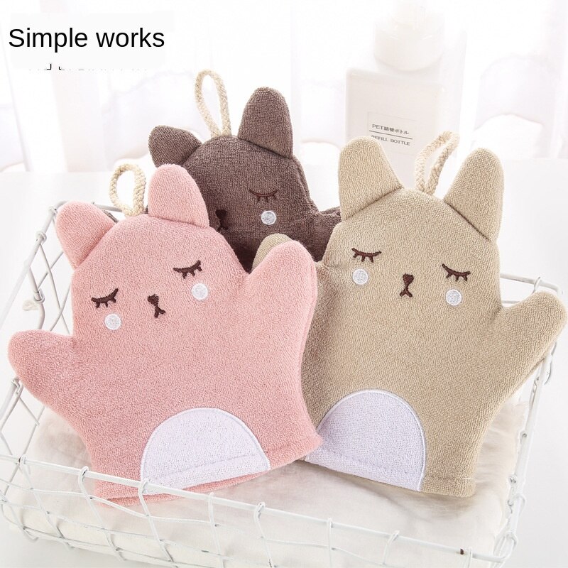 Handschuhe Dusche Körper Pinsel Finger Schlecht Handtuch Peeling Fausthandschuh Körper Peeling Handschuhe Schlecht Schwamm Spa Schaum Dusche Cartton aufbringen