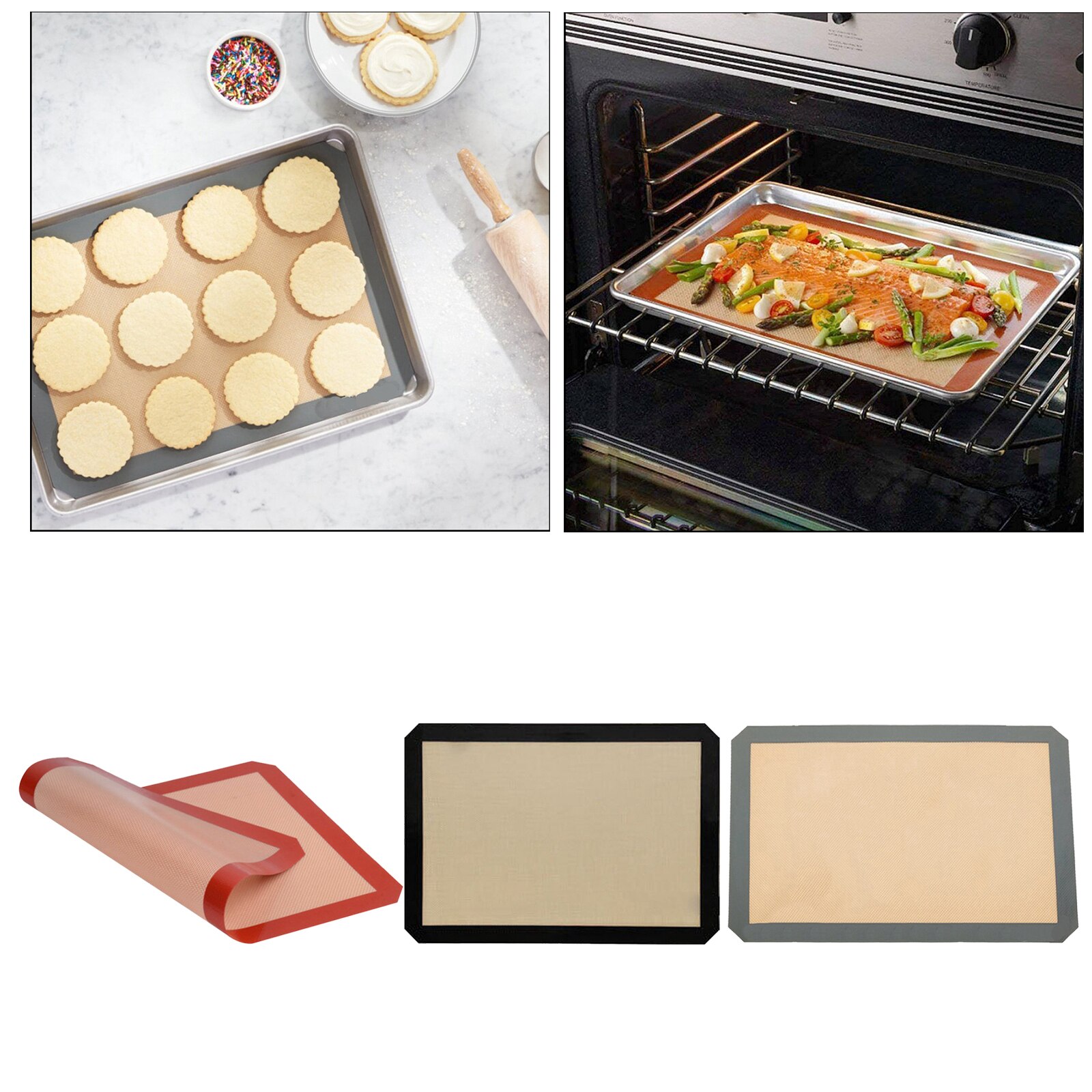 Silikon Backen matt 16,5 x11.6 'Nicht Stock Liner für Backen Pfannen & rollen verrotten